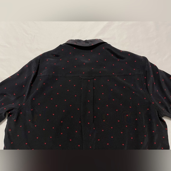 Rails Kate Silk Shirt with Red Mini Hearts - Picture 10 of 13